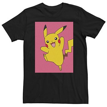 Big & Tall Pokemon Pink Boxed Up Pikachu Leap Graphic Tee