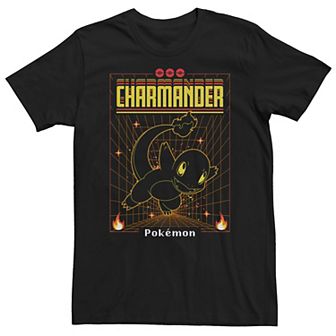 Big & Tall Pokemon Charmander Blueprint Grid Graphic Tee