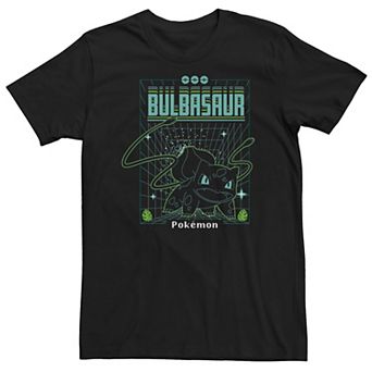 Big & Tall Pokemon Bulbasaur Blueprint Grid Graphic Tee