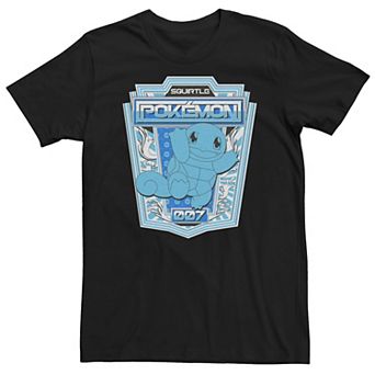 Big & Tall Pokemon Blue Squirtle Badge 007 Graphic Tee