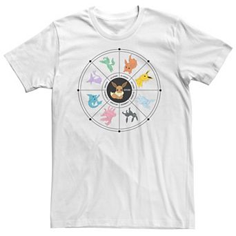 Big & Tall Pokemon Eevee Evolution Tarot Card Graphic Tee