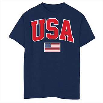 Boys 8-20 USA Flag Collegiate Graphic Tee