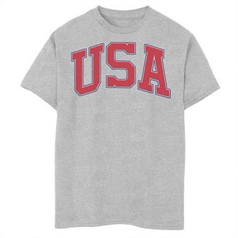 Boys 8-20 USA Simple Patriotic Emblem Graphic Tee