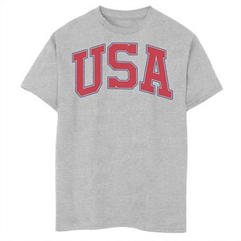 Boys 8-20 USA Simple Patriotic Emblem Graphic Tee
