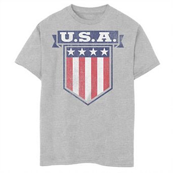 Boys 8-20 Trendy USA Stars & Stripes Banner Shield Graphic Tee
