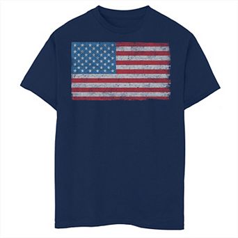 Boys 8-20 Simple Ripped And Distressed Flag Graphic Tee