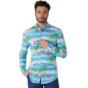 Men's OppoSuits Modern-Fit Flamingo Button-Down Dress Shirt