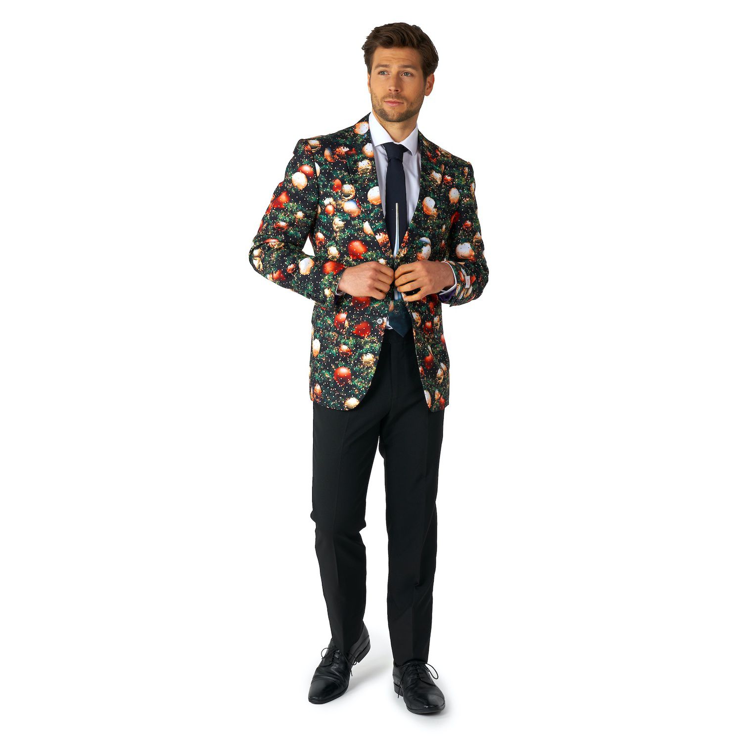 Men's Suitmeister Sequins Red Shiny Slim-Fit Christmas Party Blazer