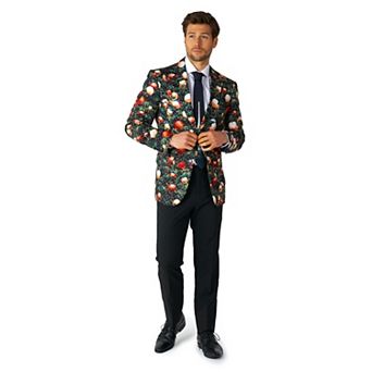 Men's OppoSuits Shine Pine Metallic Christmas Tree Modern-Fit Suit & Tie Set