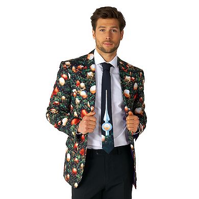 Men's OppoSuits Shine Pine Metallic Christmas Tree Modern-Fit Suit & Tie Set