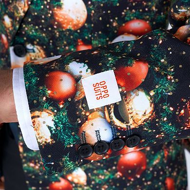 Men's OppoSuits Shine Pine Metallic Christmas Tree Modern-Fit Suit & Tie Set