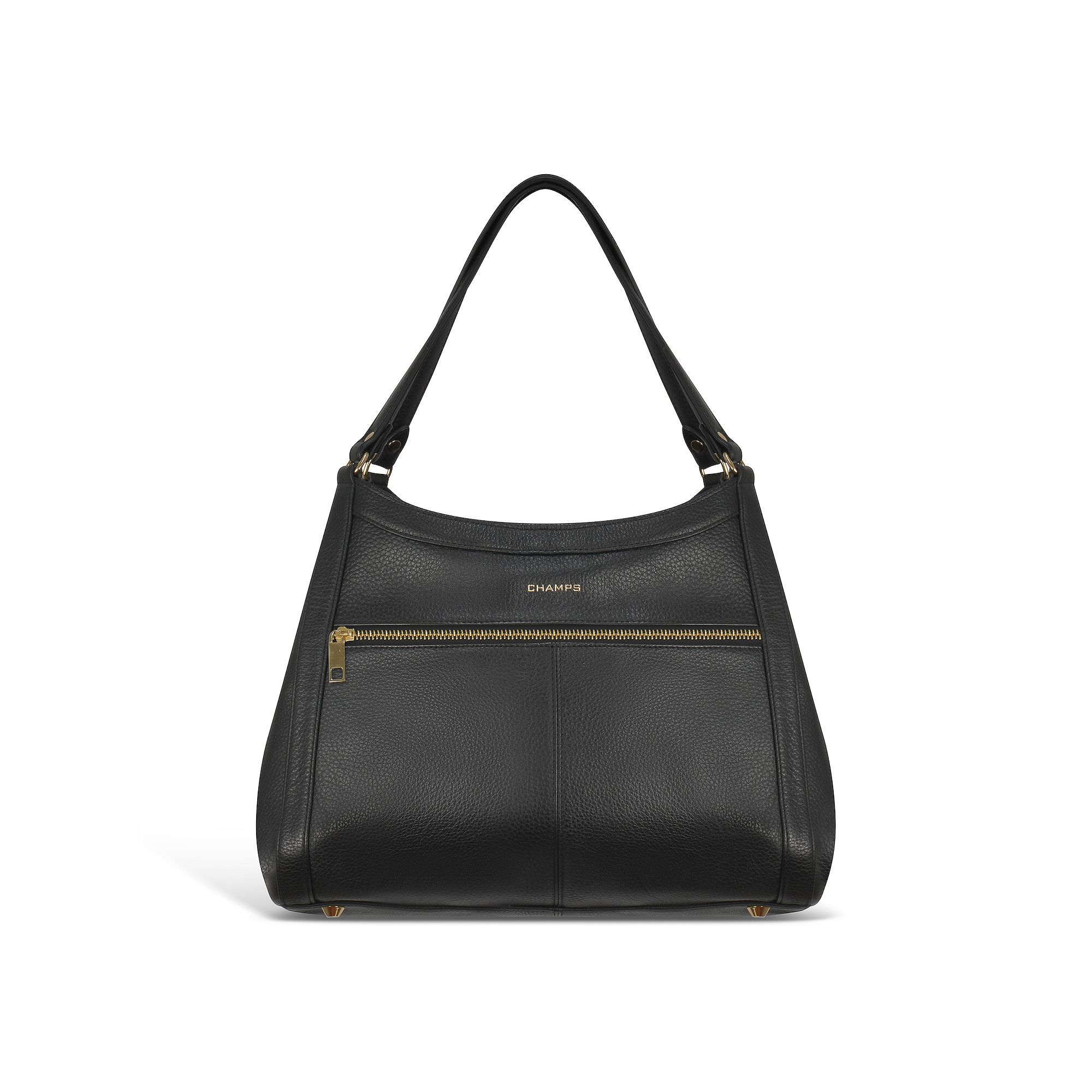 Champs Gala Collection Leather Hobo Bag, Black