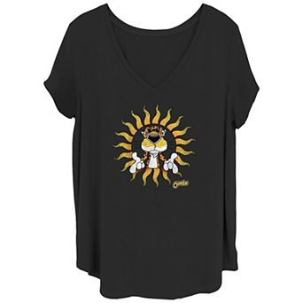 Juniors' Plus Size Cheetos Sunny Chester Cheetah V-Neck Graphic Tee