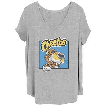 Juniors' Plus Size Cheetos Chester Cheetah Cool Pose V-Neck Graphic Tee