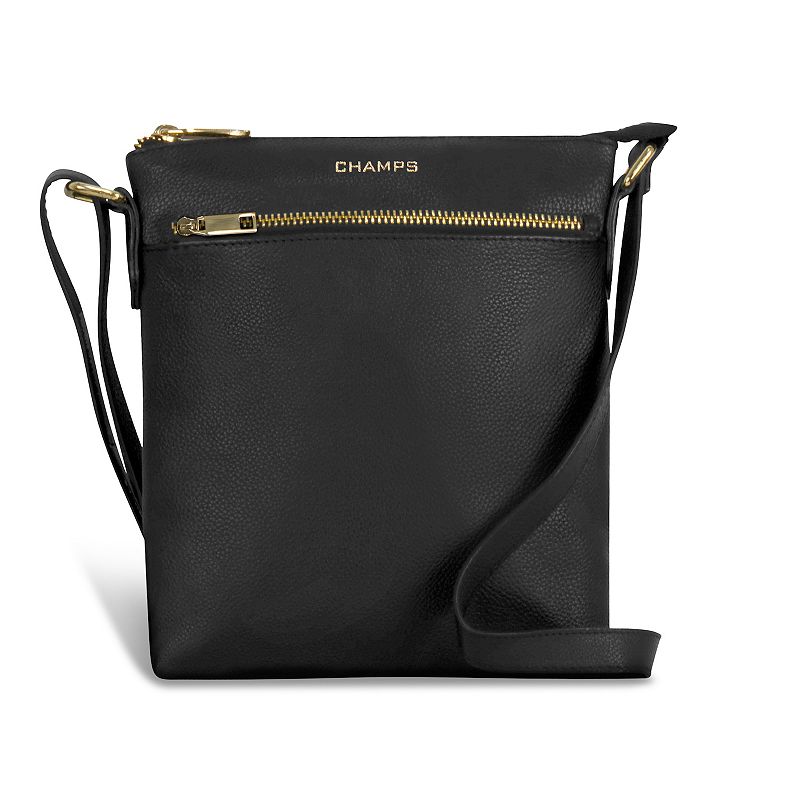 Champs Gala Collection Leather Mini Crossbody Bag, Black