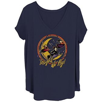 Juniors' Plus Size Hocus Pocus Sanderson Sisters Flying Graphic Tee