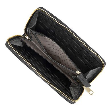 Champs Gala Collection Leather Zippered Clutch