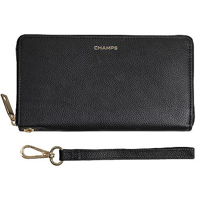 Champs Gala Collection Leather Zippered Clutch