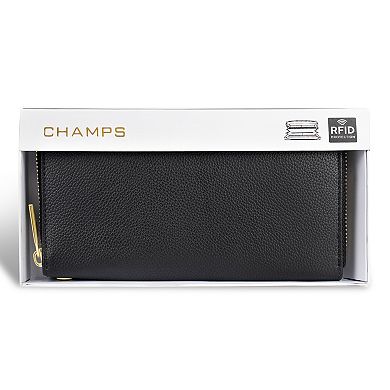 Champs Gala Collection Leather Zippered Clutch