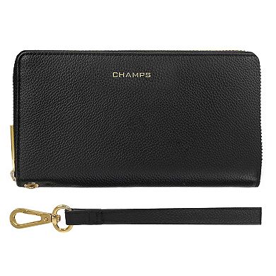 Champs Gala Collection Leather Zippered Clutch