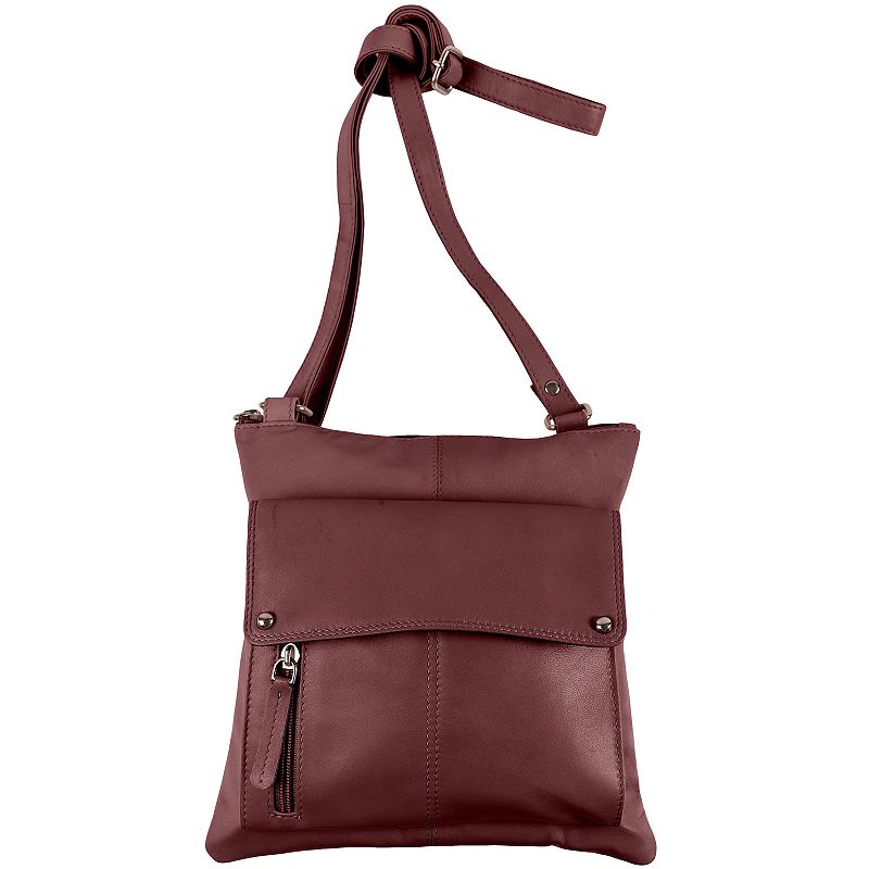 Champs Ultimate Organizer Leather RFID-Blocking Crossbody Bag, Red