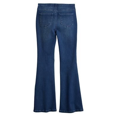 Girls 7-16 Vanilla Star High Rise Seamed Pull-On Flare Jeans