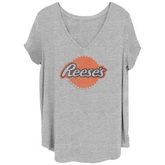 Juniors' Plus Size Reese's Chocolate Distressed Logo Graphic Tee