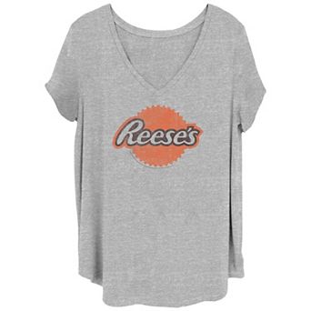 Juniors' Plus Size Reese's Chocolate Distressed Logo Graphic Tee