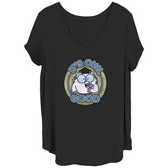 Juniors' Plus Size Tootsie Pop It's Owl Good V-Neck Graphic Tee