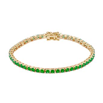 14k Gold Over Sterling Silver 3mm Cubic Zirconia Tennis Bracelet