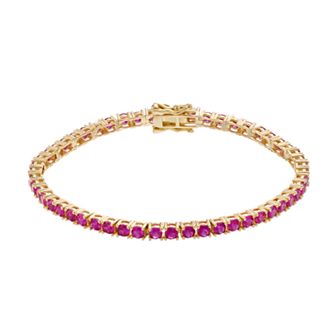 14k Gold Over Sterling Silver 3mm Cubic Zirconia Tennis Bracelet