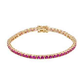 14k Gold Over Sterling Silver 3mm Cubic Zirconia Tennis Bracelet