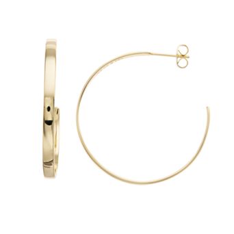 Sterling Silver 14k Gold Plated Open Hoop Earrings