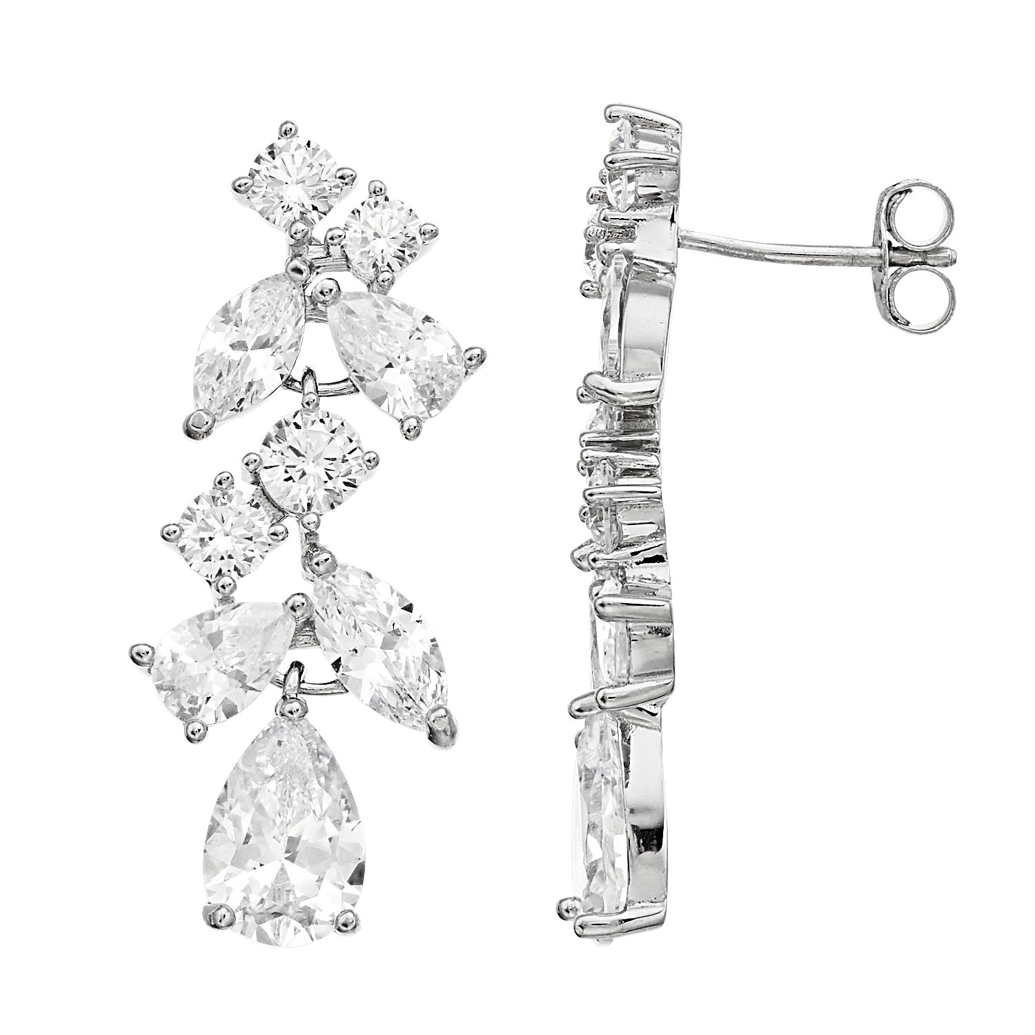 Orecchini A Goccia E A Perno In Cubic Zirconia - Argento Placcato - Donna