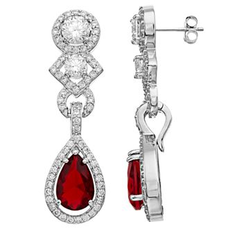 Sterling Silver Cubic Zirconia Dangle Earrings
