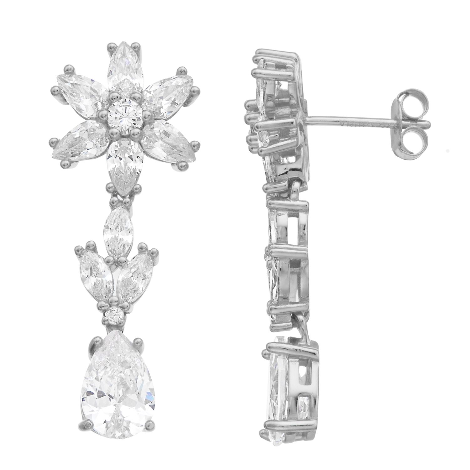LYTOPTOP Orecchini A Perno Fiocco Di Neve In Argento 925 Con Zirconi - Gioielli Invernali Ipoallergenici, Regalo Di Natale Per Donna E Ragazza, Con Confezione Regalo
