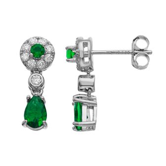 Sterling Silver Cubic Zirconia Drop Earrings