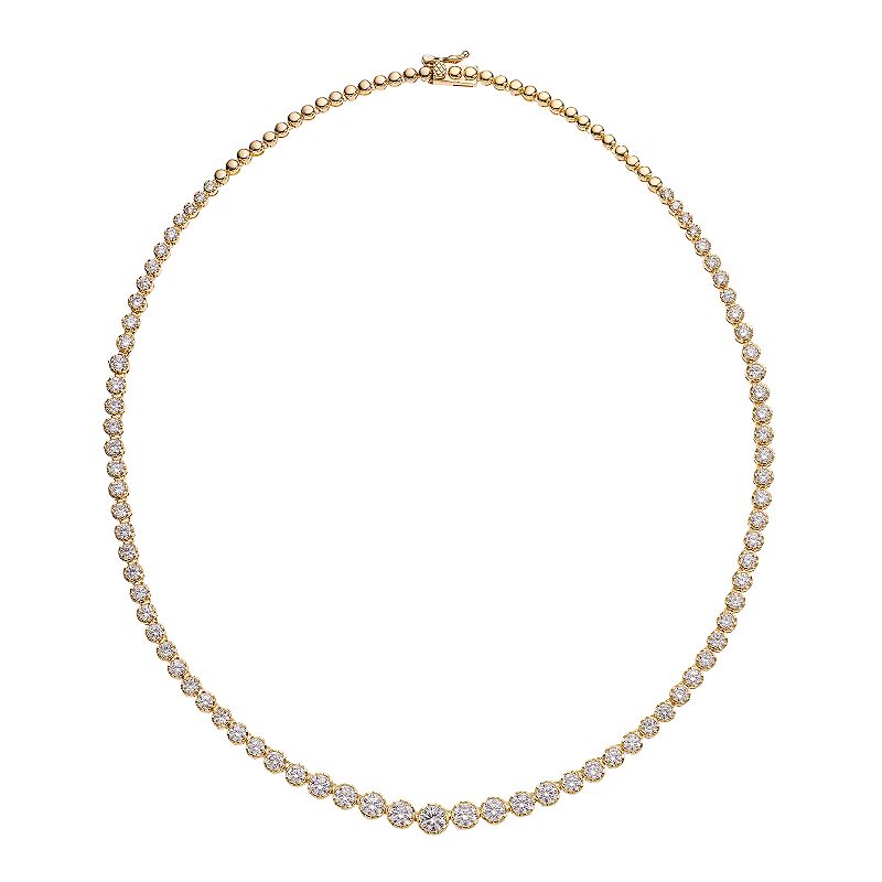 Cubic Zirconia Sterling Silver Graduated