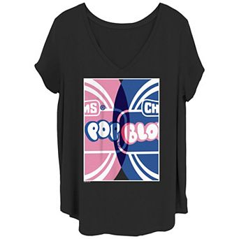Juniors' Plus Size Charms Double Blow Pop V-Neck Graphic Tee