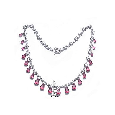Sterling Silver Cubic Zirconia Drops Collar Necklace
