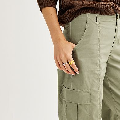 Juniors' Vanilla Star Poplin Double Cargo Pants