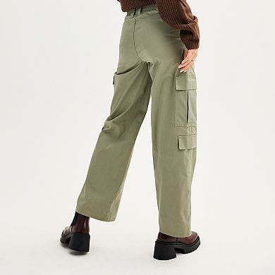 Juniors' Vanilla Star Poplin Double Cargo Pants
