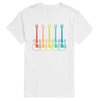 Men's Rainbow Guitars Lineup Graphic Tee