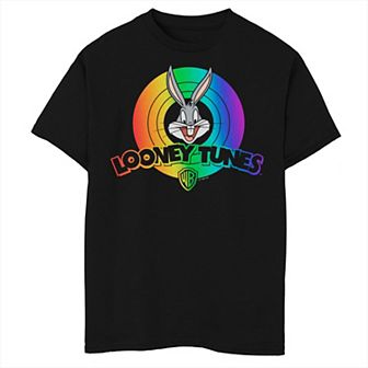 Boys 8-20 Looney Tunes Bugs Bunny Rainbow Circle Logo Graphic Tee