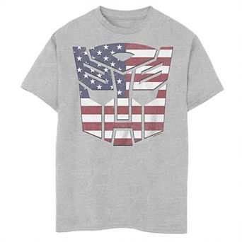 Boys Transformers Autobots American Flag Logo Graphic Tee