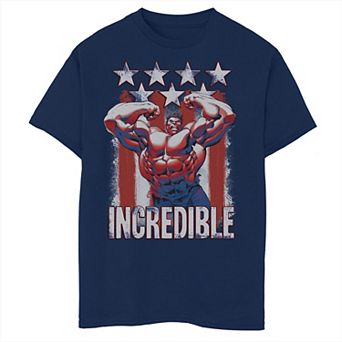 Boys Marvel Hulk Incredible Stars and Stripes Graphic Tee