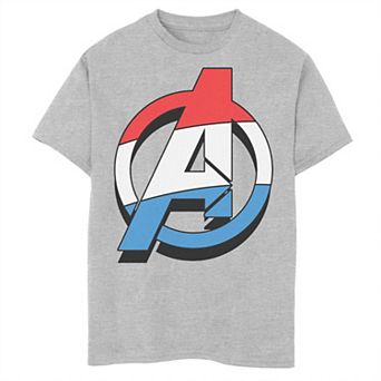 Boys Marvel Avengers Patriotic Chest Logo Graphic Tee