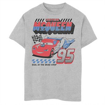 Boys Disney Pixar Cars 2 Lightning McQueen Duel At The Drag Strip 95 Graphic Tee