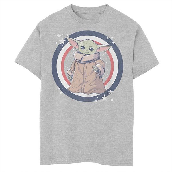 Boys 820 Husky The Mandalorian Fourth Of July Grogu Patriot Graphic Tee