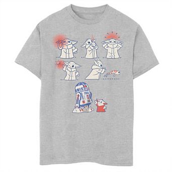 Boys 8-20 Husky Star Wars Grogu and R2-D2 Patriotic Graphic Tee